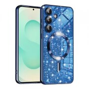 Husa MagSafe pentru Samsung Galaxy S25+ S936, Techsuit, Luxury Glitter, Albastra