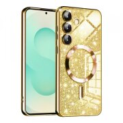 Husa MagSafe pentru Samsung Galaxy S25+ S936, Techsuit, Luxury Glitter, Aurie