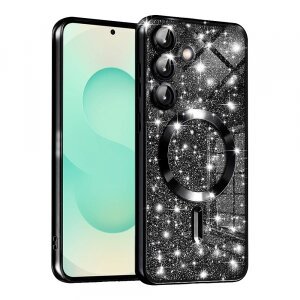 Husa MagSafe pentru Samsung Galaxy S25+ S936, Techsuit, Luxury Glitter, Neagra