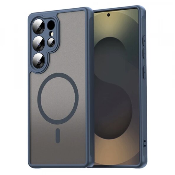 Husa MagSafe pentru Samsung Galaxy S25 Ultra S938, Techsuit, HaloFrost II, Bleumarin