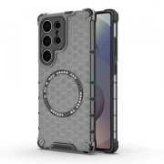 Husa MagSafe pentru Samsung Galaxy S25 Ultra S938, Techsuit, HoneyComb Shield, Neagra