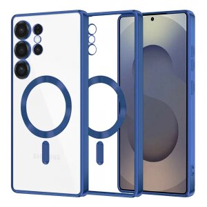 Husa MagSafe pentru Samsung Galaxy S25 Ultra S938, Techsuit, Luxury Crystal, Albastra