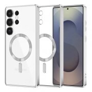 Husa MagSafe pentru Samsung Galaxy S25 Ultra S938, Techsuit, Luxury Crystal, Argintie