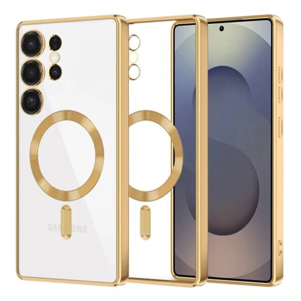 Husa MagSafe pentru Samsung Galaxy S25 Ultra S938, Techsuit, Luxury Crystal, Aurie