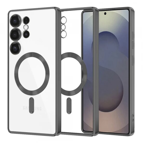 Husa MagSafe pentru Samsung Galaxy S25 Ultra S938, Techsuit, Luxury Crystal, Neagra