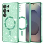 Husa MagSafe pentru Samsung Galaxy S25 Ultra S938, Techsuit, Luxury Glitter, Verde Deschis