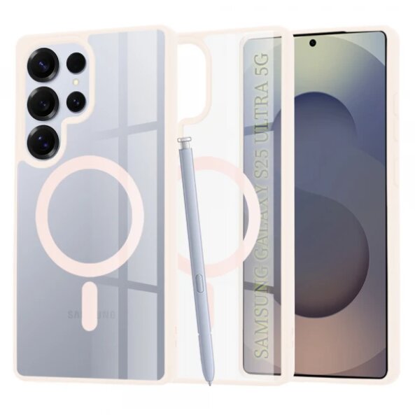 Husa MagSafe pentru Samsung Galaxy S25 Ultra S938, Techsuit, Pro, Roz