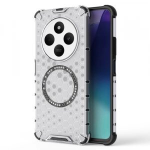 Husa MagSafe pentru Xiaomi Poco C75 / Redmi 14C, Techsuit, HoneyComb Shield, Alba