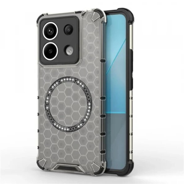 Husa MagSafe pentru Xiaomi Poco X6 / Note 13 Pro 5G, Techsuit, HoneyComb Shield, Neagra