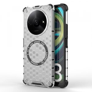 Husa MagSafe pentru Xiaomi Redmi A3x / A3, Techsuit, HoneyComb Shield, Alba