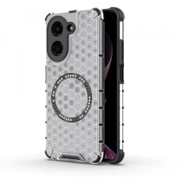 Husa MagSafe pentru Xiaomi Redmi A5 4G (Regional), Techsuit, HoneyComb Shield, Alba