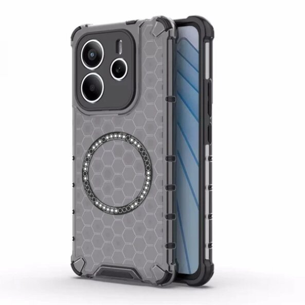 Husa MagSafe pentru Xiaomi Redmi Note 14 5G, Techsuit, HoneyComb Shield, Neagra