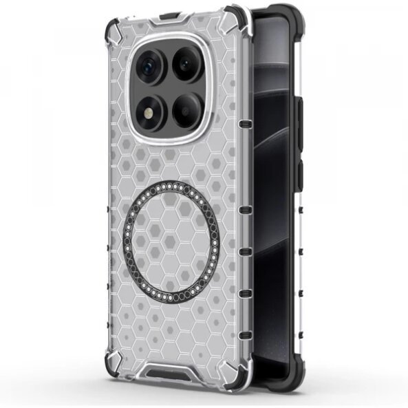 Husa MagSafe pentru Xiaomi Redmi Note 14 Pro 4G, Techsuit, HoneyComb Shield, Alba
