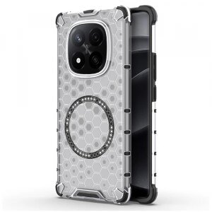 Husa MagSafe pentru Xiaomi Redmi Note 14 Pro+ 5G, Techsuit, HoneyComb Shield, Alba