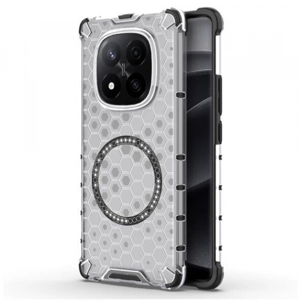 Husa MagSafe pentru Xiaomi Redmi Note 14 Pro+ 5G, Techsuit, HoneyComb Shield, Alba