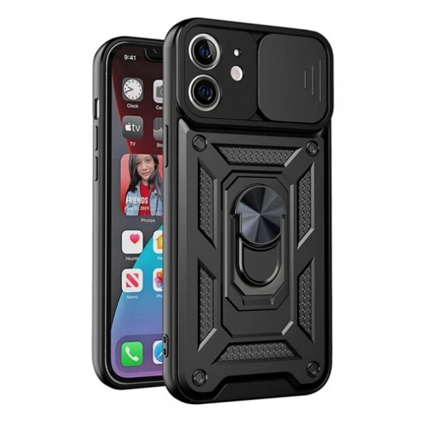 Husa pentru Apple iPhone 12 mini, Techsuit, CamShield, Neagra