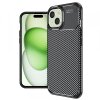 Husa pentru Apple iPhone 15 Plus, Techsuit, CarbonFiber, Neagra