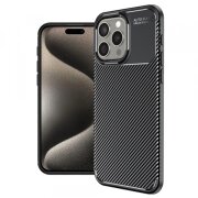 Husa pentru Apple iPhone 15 Pro Max, Techsuit, CarbonFiber, Neagra