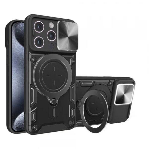 Husa pentru Apple iPhone 15 Pro, Techsuit, CamGuard Pro, Neagra