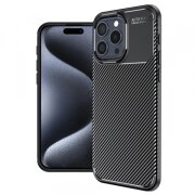 Husa pentru Apple iPhone 15 Pro, Techsuit, CarbonFiber, Neagra
