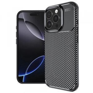 Husa pentru Apple iPhone 16 Pro Max, Techsuit, CarbonFiber, Neagra
