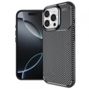 Husa pentru Apple iPhone 16 Pro, Techsuit, CarbonFiber, Neagra