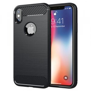 Husa pentru Apple iPhone XS / X, Techsuit, Carbon, Neagra