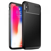 Husa pentru Apple iPhone XS / X, Techsuit, CarbonFiber, Neagra