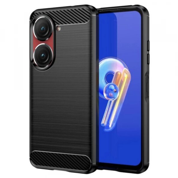 Husa pentru Asus Zenfone 10 / 9, Techsuit, Carbon, Neagra