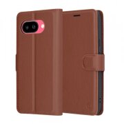 Husa pentru Google Pixel 9a, Techsuit, Leather Folio, Maro