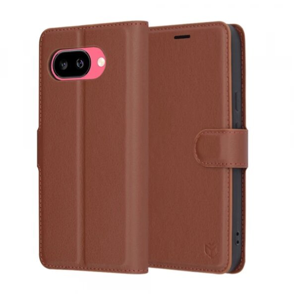 Husa pentru Google Pixel 9a, Techsuit, Leather Folio, Maro