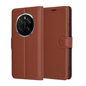 Husa pentru Honor Magic7 Pro, Techsuit, Leather Folio, Maro