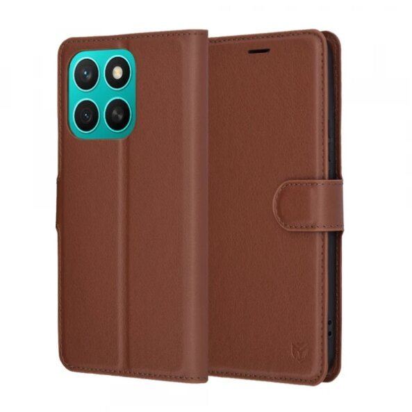 Husa pentru Honor X8c, Techsuit, Leather Folio, Maro