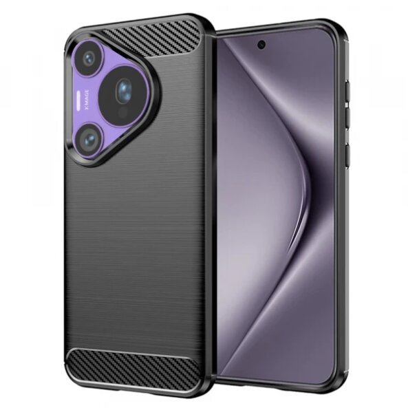 Husa pentru Huawei Pura 70 Pro, Techsuit, Carbon, Neagra