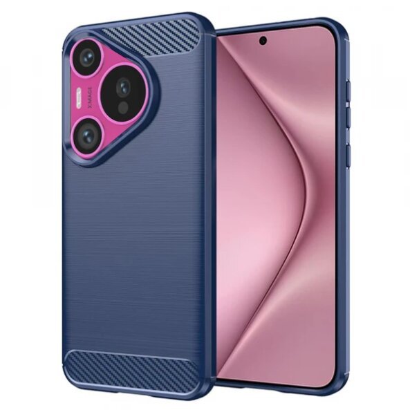 Husa pentru Huawei Pura 70, Techsuit, Carbon, Albastra