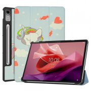 Husa pentru Lenovo Tab P12, Techsuit, FoldPro Unicorn, Multicolor