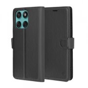 Husa pentru Motorola Edge 60 Fusion / Edge 60, Techsuit, Leather Folio, Neagra