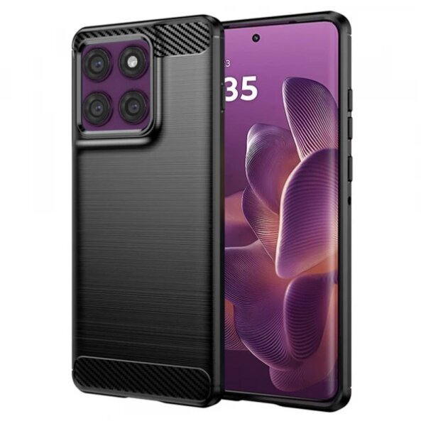 Husa pentru Motorola Edge 60 Pro, Techsuit, Carbon, Neagra