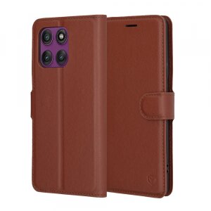 Husa pentru Motorola Edge 60 Pro, Techsuit, Leather Folio, Maro