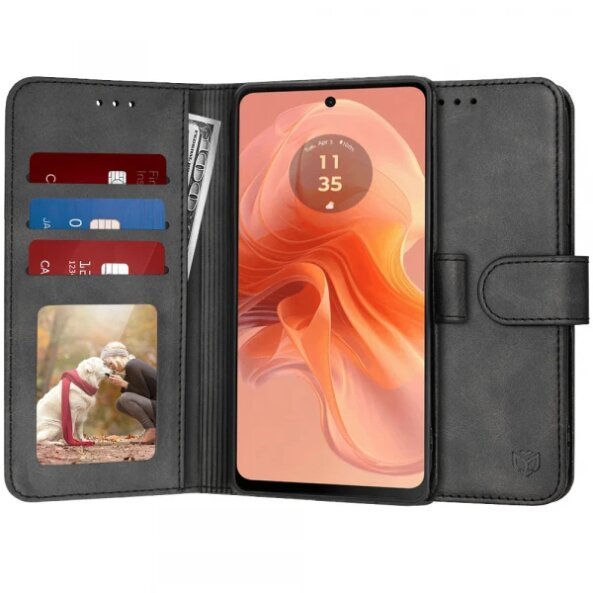 Husa pentru Motorola Moto G04s / E14 / G04 / G24, Techsuit, Diary Book, Neagra