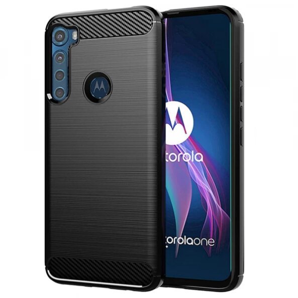 Husa pentru Motorola One Fusion+, Techsuit, Carbon, Neagra