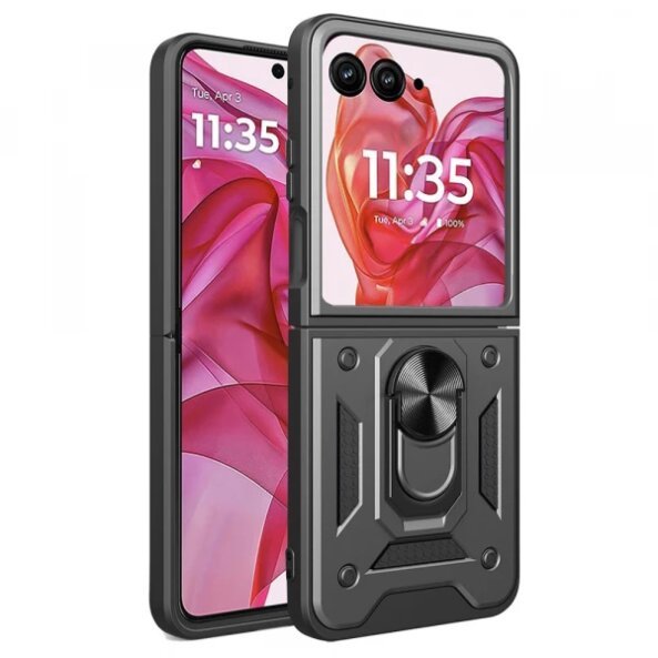 Husa pentru Motorola Razr 50 Ultra, Techsuit, CamShield, Neagra