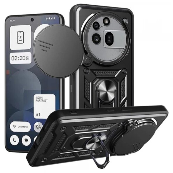 Husa pentru Nothing Phone (3a) Pro, Techsuit, CamShield, Neagra