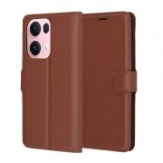 Husa pentru Oppo Reno13 Pro, Techsuit, Leather Folio, Maro
