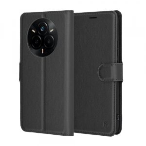 Husa pentru Realme 14 Pro, Techsuit, Leather Folio, Neagra