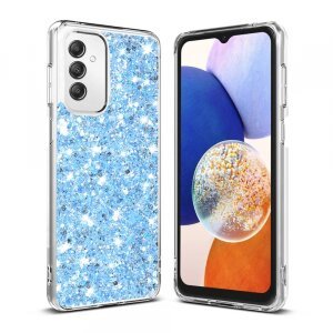 Husa pentru Samsung Galaxy A14 A145 / A14 5G A146, Techsuit, Sparkly Glitter, Bleu