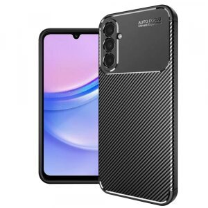 Husa pentru Samsung Galaxy A15 5G A156 / A15 A155, Techsuit, CarbonFiber, Neagra