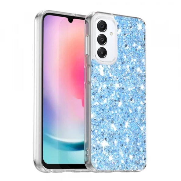 Husa pentru Samsung Galaxy A16 5G A166 / A16 4G A165, Techsuit, Sparkly Glitter, Bleu