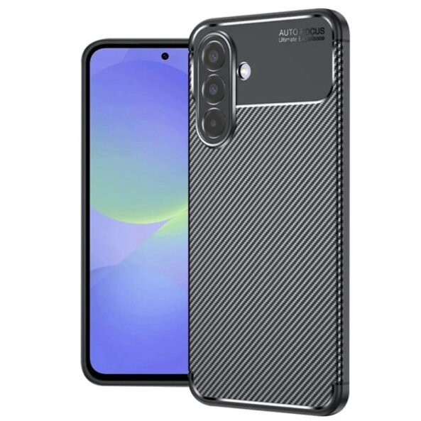 Husa pentru Samsung Galaxy A36 A366, Techsuit, CarbonFiber, Neagra