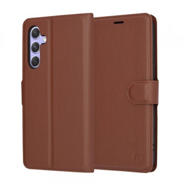 Husa pentru Samsung Galaxy A54 A546, Techsuit, Leather Folio, Maro